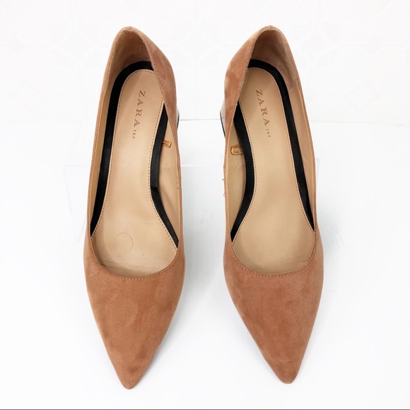 💜Zara TRF Nude Pink Block Heels EUR 42 - Picture 2 of 8